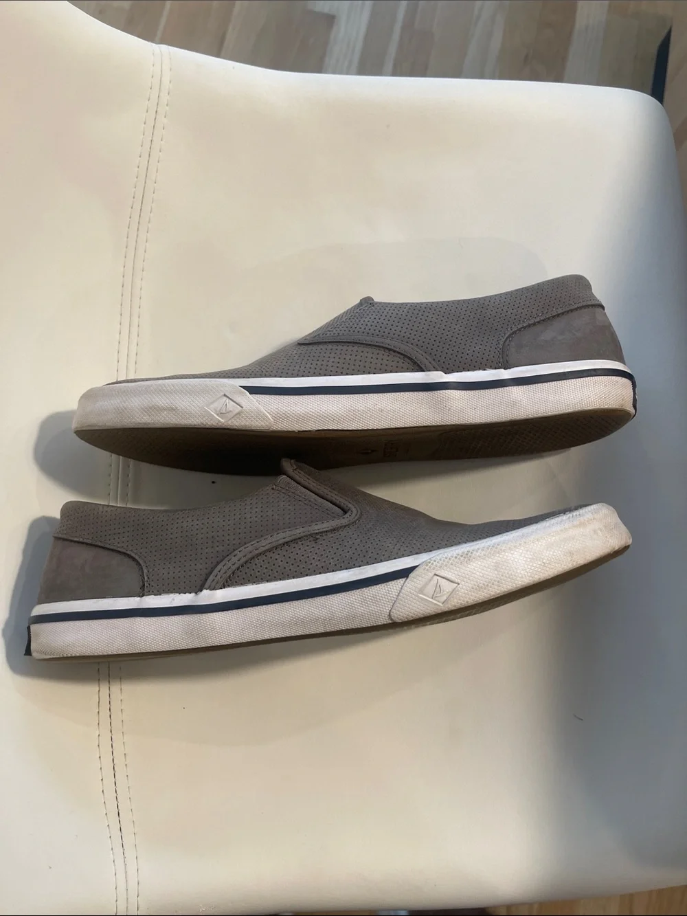 Sperry Men’s Gray Slip-On Perforated Loafers